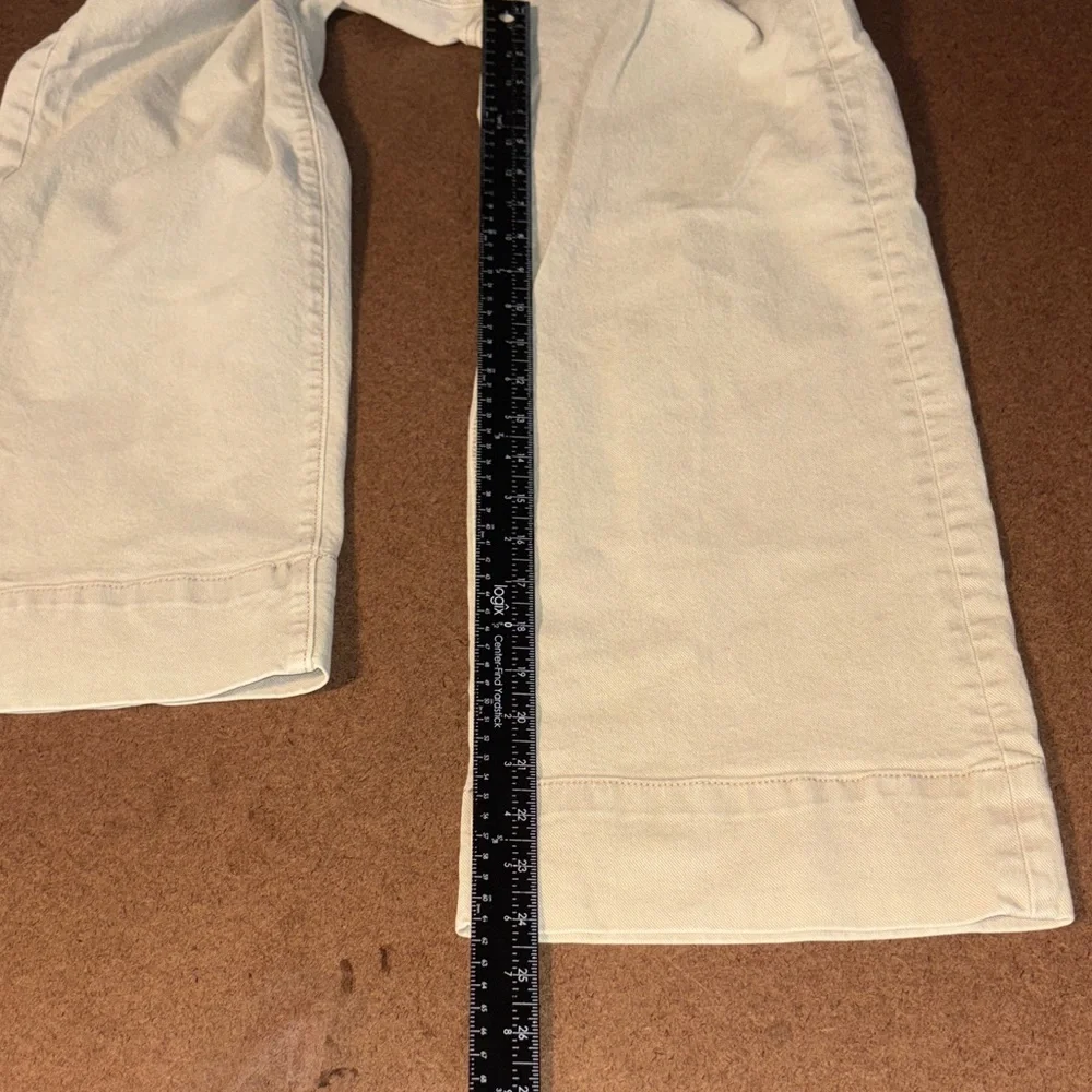 LOFT Beige High Waist Wide Leg Crop Jeans SZ 26x24